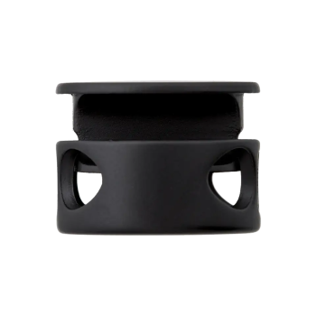 Kordelstopper Metall Durchlass 6mm 2Loch 20mm schwarz